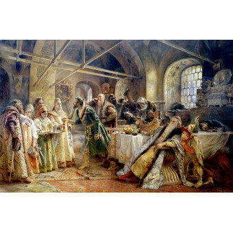 РЕПРОДУКЦИИ НА КАРТИНИ Ритуал на целувките (Пир у болярина Морозов) (1895)